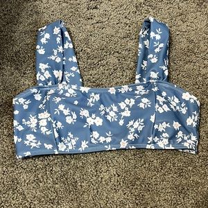 Bathing suit top from shein light blue with flowers
